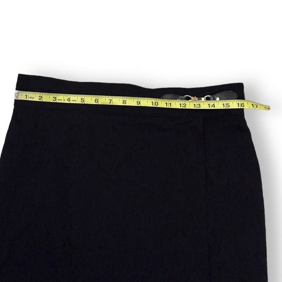 89th & Madison Faux Wrap Pencil Skirt Silver Hardware Size 12 Textured Fabric - Picture 6 of 7